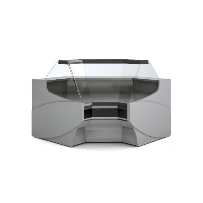 Vitrine d'angle intérieur grand modèle pour vitrine ve-10 vitre double droite avec réserve - Docriluc