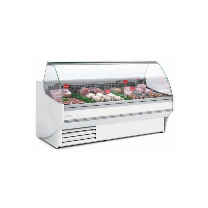 Vitrine horizontale ventilée positive -1/+5 °c avec vitre double bombée sans réserve - 1305x1100x1235 mm - Docriluc