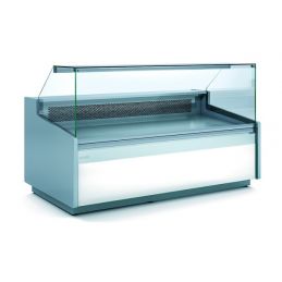 Vitrine basse horizontale positive pour fromagerie charcuterie avec vitre droite - 1305x1120x1106 mm - Docriluc