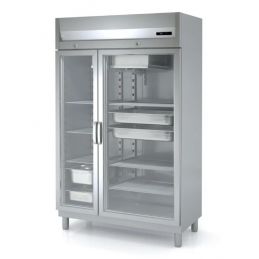 Armoire gn1/1 Professionnelle + gn2/1 Négative 2 portes Vitrées 964 Litres - Docriluc
