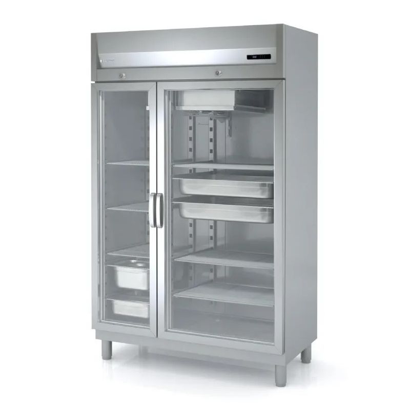 Armoire gn1/1 Professionnelle + gn2/1 Négative 2 portes Vitrées 964 Litres - Docriluc