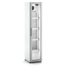 Armoire d'exposition blanche positive avec 1 porte vitrée