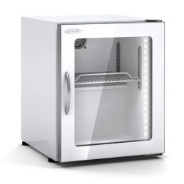 Mini-armoire d'exposition blanche positive avec 1 porte vitrée - 38 litres - Docriluc