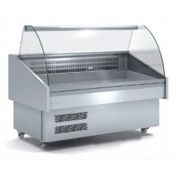 Vitrine à poissons mobile avec vitre double bombée froid statique positif -1/+5 °c - 1285x915x1185 mm - Docriluc