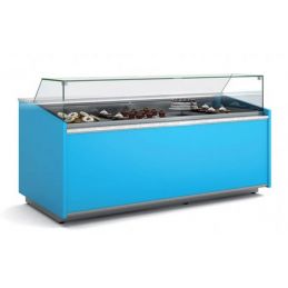 Vitrine Pâtisserie Positive -1/+5 °C avec Vitre Droite et Fond Plat