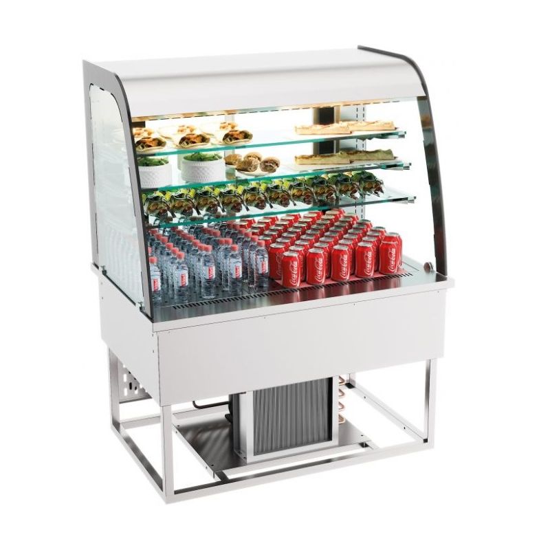Vitrine réfrigérée snack self-service ouverte - 1100x700x850/1650 mm - Combisteel