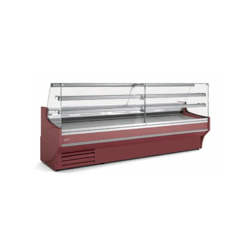 Vitrine horizontale pâtissière ventilée froid positif -1/+5 °c avec vitre double droite et réserve - 1525x940x1300 mm - Docriluc