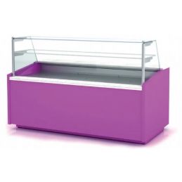 Vitrine droite pâtisserie positive -1/+5 °c avec fond plat et 1 étagère - 1035x1000x1290 mm