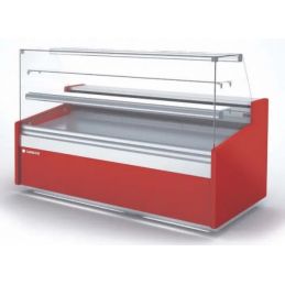Vitrine Horizontale Positive -1/+5 °c toutes restaurations avec vitre droite et 2 étagères - 1305x960x1314 mm - Docriluc