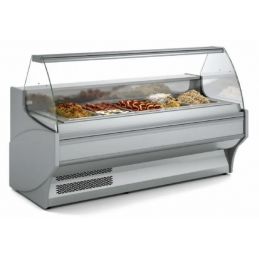 Vitrine module bain-marie vitre bombée 3 gn 1/1 - 1305x1080x1235 mm - Docriluc