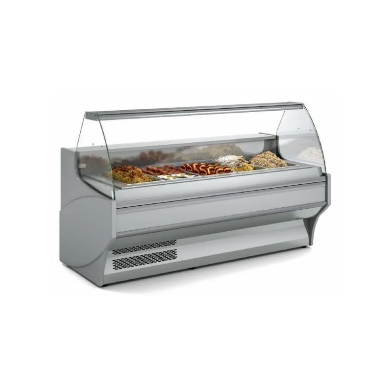 Vitrine module bain-marie vitre bombée 3 gn 1/1 - 1305x1080x1235 mm - Docriluc