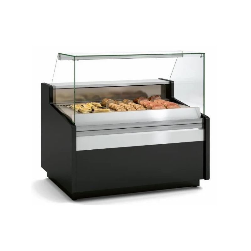 Vitrine chaleur sèche vitre droite 6 gn 1/1 - 2465x1080x1235 mm - Docriluc