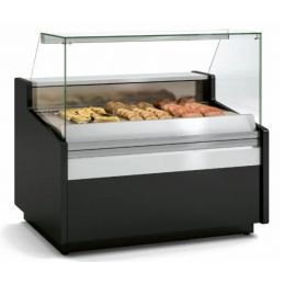 Vitrine chaleur sèche vitre bombée 4 gn 1/1 - 1525x1080x1235 mm - Docriluc