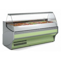 Vitrine réfrigérée froid ventilé 2 gn1/1 + 2 gn1/4 vitre bombée - 1025x1080x1235 mm - Docriluc