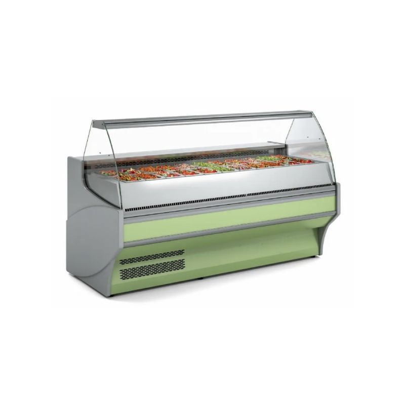 Vitrine réfrigérée froid ventilé 4 gn1/1 vitre bombée - 1525x1080x1235 mm - Docriluc