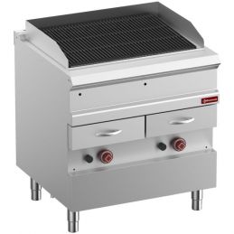 Grill Vapeur gas, grille en fonte "double face", module 1/1