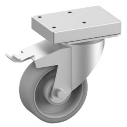 Roues en acier inox avec frein Ø 100 mm (2 pièce)