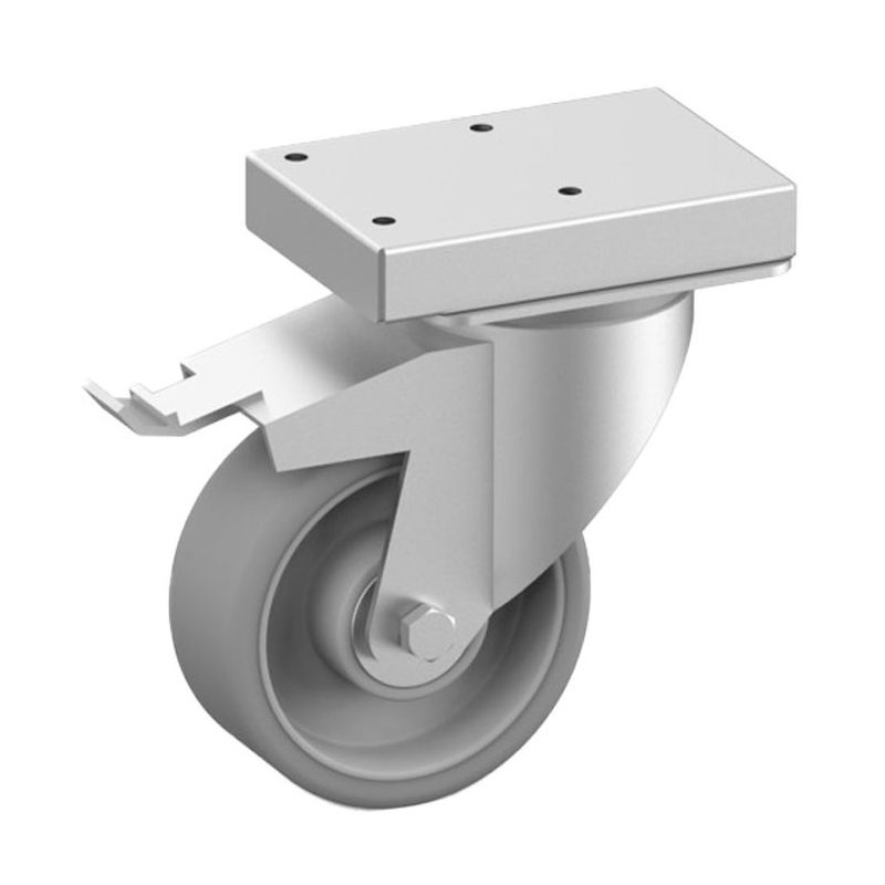 Roues en acier inox avec frein Ø 100 mm (2 pièce)