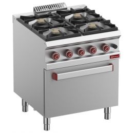 Fourneau 4 feux vif, four gaz GN 2/1