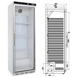 Réfrigérateur professionnel 1 porte vitrée 350l professionnel