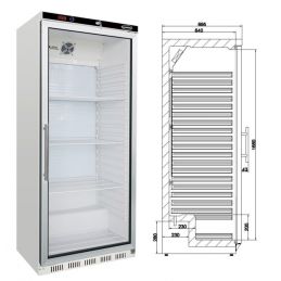 Réfrigérateur professionnel 1 porte vitrée 570l professionnel