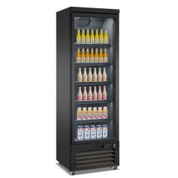 Réfrigérateur positif noir 1 porte vitrée 450 litres