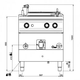 Marmite gaz chauffe indirecte (bain-marie) - 50 litres - MBM
