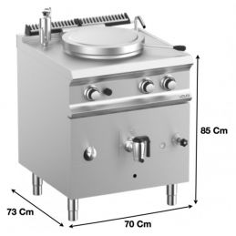 Marmite gaz chauffe indirecte (bain-marie) - 50 litres - MBM