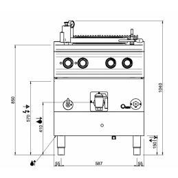 Marmite électrique chauffe indirecte (bain-marie) - 50 litres - MBM