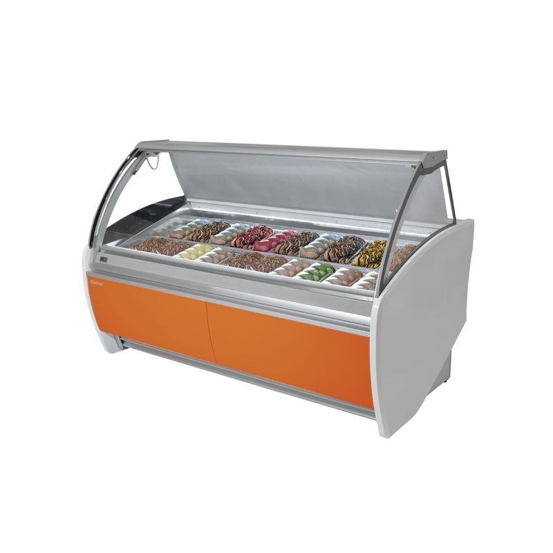 Vitrine à glace 14 bacs - Infrico - VAR 12 H ORANGE
