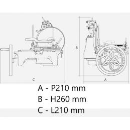 Trancheuse manuelle à volant L16, schéma