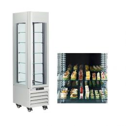 Vitrine "FULL vitrée" 260 Lt., 5 niveaux en verre, ventilée - PASTRY - BLANC