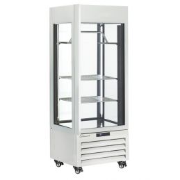 Vitrine "FULL vitrée" 440 Lt., 2 étagères & barre à viande, ventilée - MEAT - BLANC