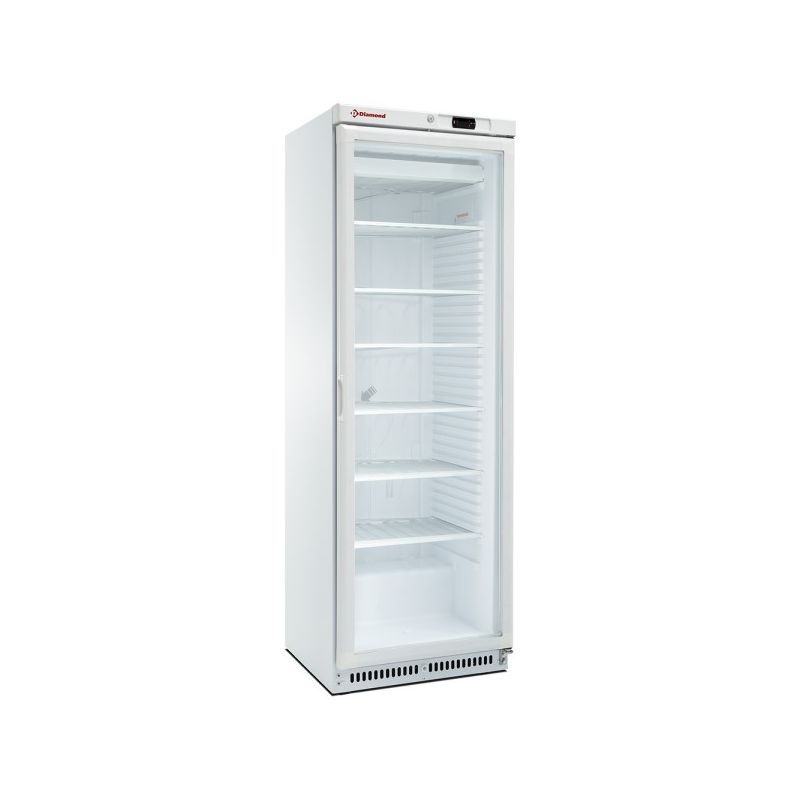 Armoire congélateur statique, porte vitrée, 400 litres. blanc