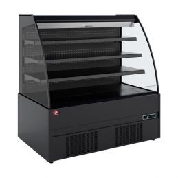 Meuble semi-mural réfrigéré, libre-service, ouvert, avec rideau - FULL BLACK