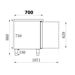 Desserte réfrigérée négative 3 portes 402 L