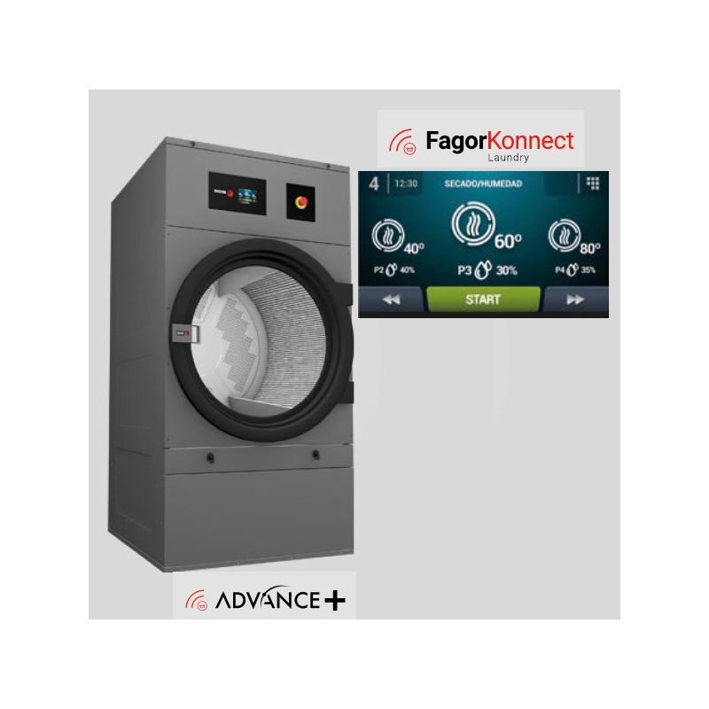 Sèche-linge à vapeur Advance+ à un tambour, 22 kg - fagor