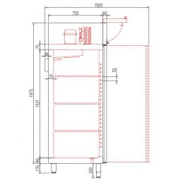 Armoire GN2/1 cotes emboutis negative 3 portes