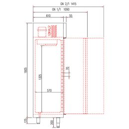 Armoire gn1/1 professionnelle + gn2/1 négative 2 portes pleines 964 litres - Docriluc
