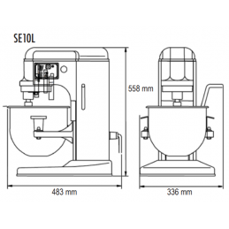 Batteur-mélangeur digital 10 L Sinmag