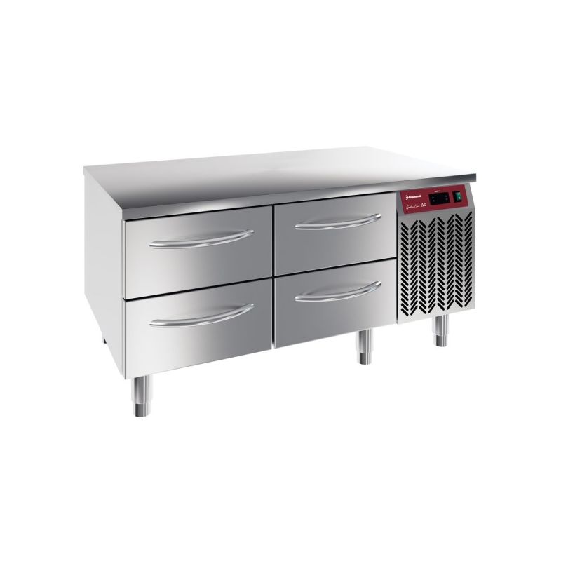 Soubassement réfrigéré, 4x 1/2 tiroirs GN 1/1-h 100 mm