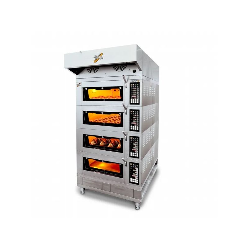 Fours à sole triphasé pour boulangerie 4 étages 2 plaques 400x600