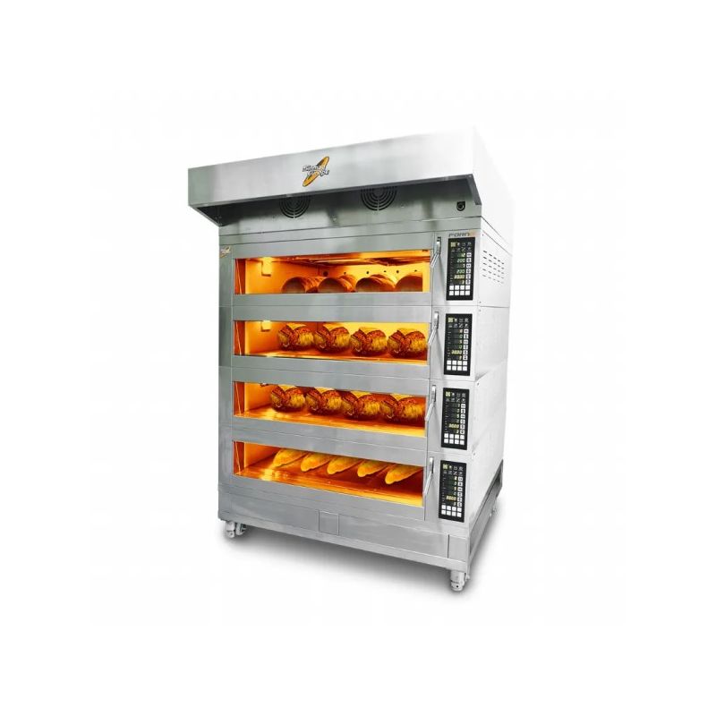 Fours à sole modulaire triphasé pour boulangerie 4 étages 4 plaques 400x600