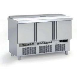 Saladette réfrigérée professionnelle inox 700 positive 3 portes