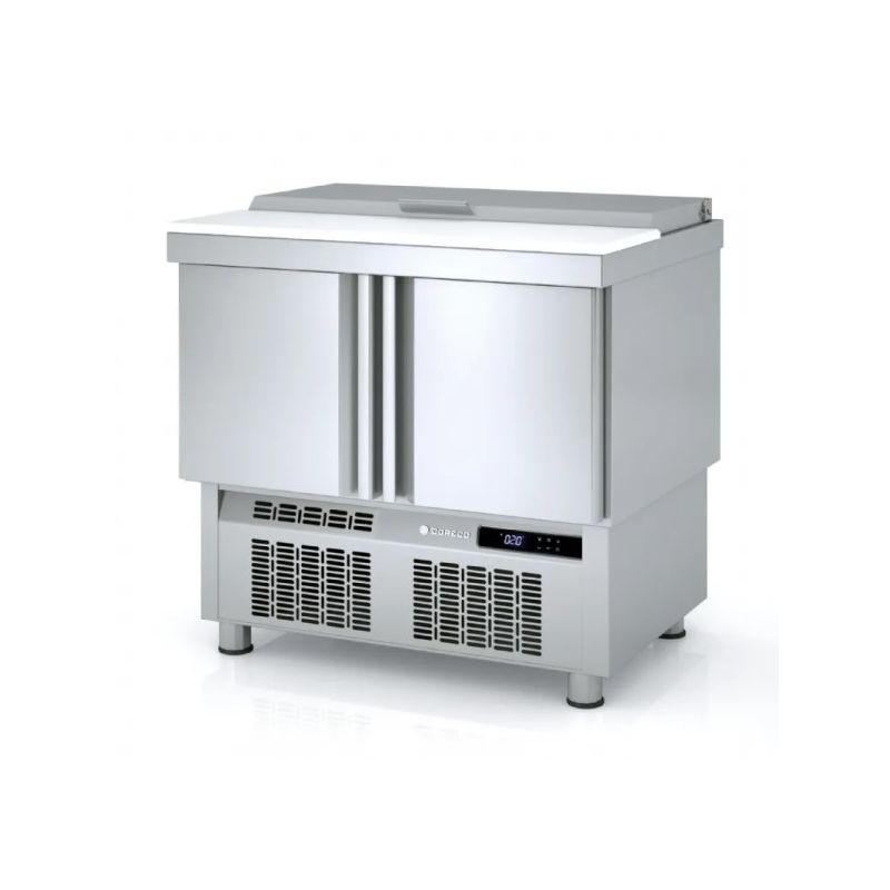 Saladette réfrigérée professionnelle inox 700 positive 2 portes