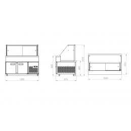 Comptoir réfrigéré statique avec étagère