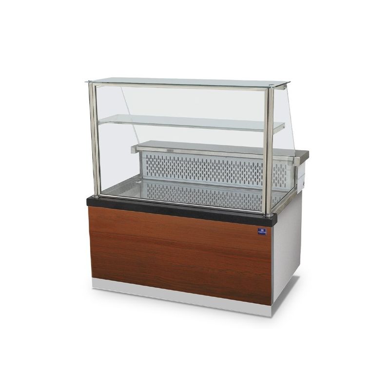 Comptoir réfrigéré statique avec étagère et vitre verticale, +0°/+2°c, L1400 mm