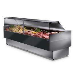 Vitrine chaude professionnelle 2m avec vitre verticale gn 5 monophasé