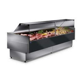 Vitrine bain-marie monophasé avec vitre verticale surface d'exposition GN6