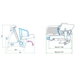 Trancheuse à gravité, lame diamètre 220 mm